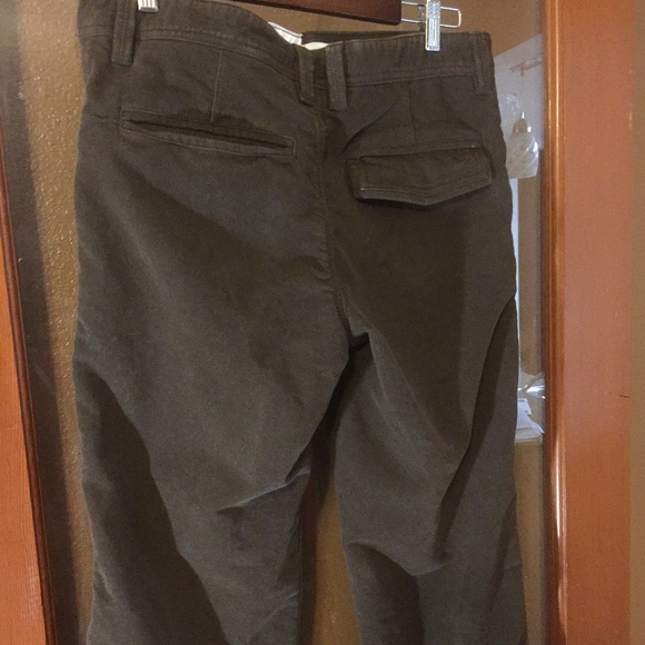 Crew Clothing army green cotton button fly pants - Picture 3 of 8